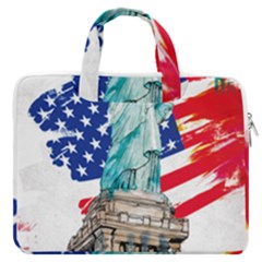 Statue Of Liberty Independence Day Poster Art MacBook Pro 16  Double Pocket Laptop Bag 