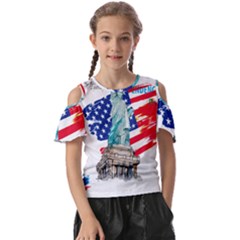 Statue Of Liberty Independence Day Poster Art Kids  Butterfly Cutout Tee