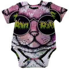 Black-cat-head Baby Short Sleeve Onesie Bodysuit