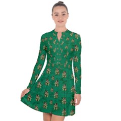 Water Lilies In The Soft Clear Warm Tropical Sea Long Sleeve Panel Dress by pepitasart