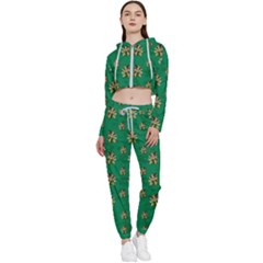Water Lilies In The Soft Clear Warm Tropical Sea Cropped Zip Up Lounge Set by pepitasart