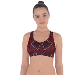 Abstract Pattern Geometric Backgrounds Cross String Back Sports Bra by Eskimos