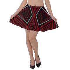 Abstract Pattern Geometric Backgrounds Velvet Skater Skirt by Eskimos