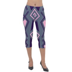 Abstract Pattern Geometric Backgrounds  Lightweight Velour Capri Leggings  by Eskimos