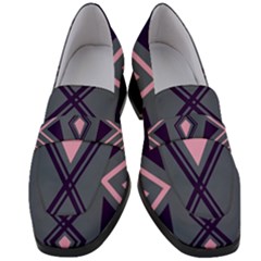 Abstract Pattern Geometric Backgrounds  Women s Chunky Heel Loafers by Eskimos