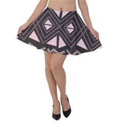 Abstract Pattern Geometric Backgrounds Velvet Skater Skirt by Eskimos