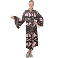 Abstract Pattern Geometric Backgrounds Maxi Velour Kimono by Eskimos