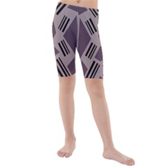 Abstract Pattern Geometric Backgrounds   Kids  Mid Length Swim Shorts by Eskimos