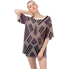 Abstract Pattern Geometric Backgrounds   Oversized Chiffon Top by Eskimos