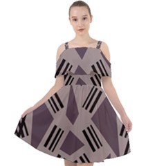 Abstract Pattern Geometric Backgrounds   Cut Out Shoulders Chiffon Dress by Eskimos