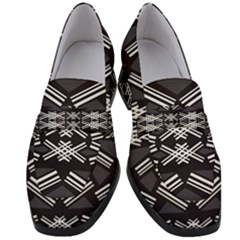 Abstract Pattern Geometric Backgrounds  Women s Chunky Heel Loafers by Eskimos