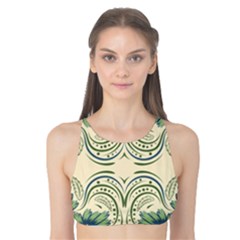 Folk Flowers Print Floral Pattern Ethnic Art Tank Bikini Top by Eskimos