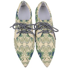 Folk Flowers Print Floral Pattern Ethnic Art Pointed Oxford Shoes by Eskimos