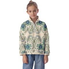 Folk Flowers Print Floral Pattern Ethnic Art Kids  Half Zip Hoodie by Eskimos