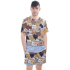 Cat-kitten Men s Mesh Tee And Shorts Set