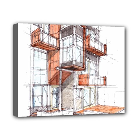 Rag-flats-onion-flats-llc-architecture-drawing Graffiti-architecture Canvas 10  x 8  (Stretched)