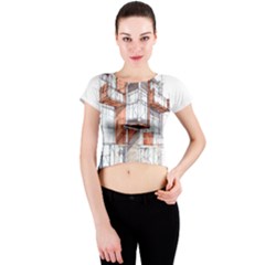 Rag-flats-onion-flats-llc-architecture-drawing Graffiti-architecture Crew Neck Crop Top