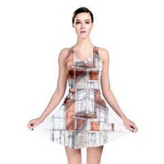 Rag-flats-onion-flats-llc-architecture-drawing Graffiti-architecture Reversible Skater Dress