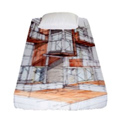 Rag-flats-onion-flats-llc-architecture-drawing Graffiti-architecture Fitted Sheet (Single Size)