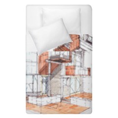 Rag-flats-onion-flats-llc-architecture-drawing Graffiti-architecture Duvet Cover Double Side (Single Size)