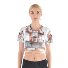 Rag-flats-onion-flats-llc-architecture-drawing Graffiti-architecture Cotton Crop Top