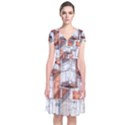 Rag-flats-onion-flats-llc-architecture-drawing Graffiti-architecture Short Sleeve Front Wrap Dress View1