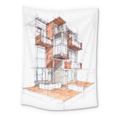 Rag-flats-onion-flats-llc-architecture-drawing Graffiti-architecture Medium Tapestry