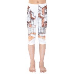 Rag-flats-onion-flats-llc-architecture-drawing Graffiti-architecture Kids  Capri Leggings 