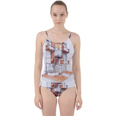 Rag-flats-onion-flats-llc-architecture-drawing Graffiti-architecture Cut Out Top Tankini Set