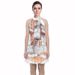 Rag-flats-onion-flats-llc-architecture-drawing Graffiti-architecture Velvet Halter Neckline Dress 