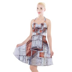 Rag-flats-onion-flats-llc-architecture-drawing Graffiti-architecture Halter Party Swing Dress 