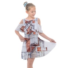 Rag-flats-onion-flats-llc-architecture-drawing Graffiti-architecture Kids  Shoulder Cutout Chiffon Dress