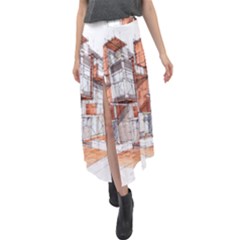 Rag-flats-onion-flats-llc-architecture-drawing Graffiti-architecture Velour Split Maxi Skirt