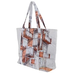 Rag-flats-onion-flats-llc-architecture-drawing Graffiti-architecture Zip Up Canvas Bag