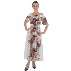 Rag-flats-onion-flats-llc-architecture-drawing Graffiti-architecture Shoulder Straps Boho Maxi Dress 