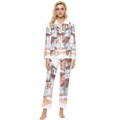 Rag-flats-onion-flats-llc-architecture-drawing Graffiti-architecture Womens  Long Sleeve Velvet Pocket Pajamas Set