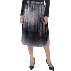 Haunted-night Building Classic Velour Midi Skirt  by Jancukart