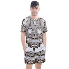 Barong-mask-art-bali Men s Mesh Tee And Shorts Set