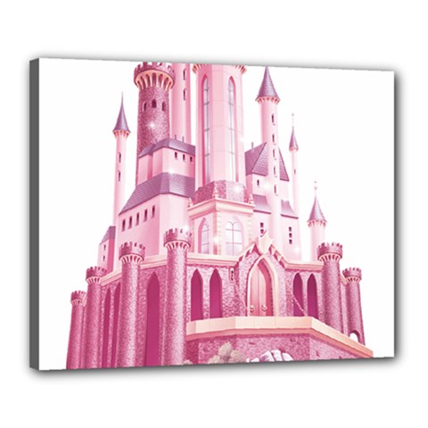 Pink Castle Canvas 20  X 16  (stretched) by Jancukart