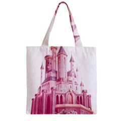 Pink Castle Zipper Grocery Tote Bag by Jancukart