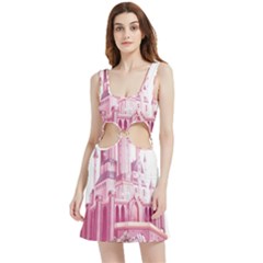 Pink Castle Velvet Cutout Dress