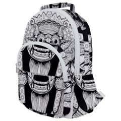 Balinese-art Barong-drawing-bali Rounded Multi Pocket Backpack by Jancukart