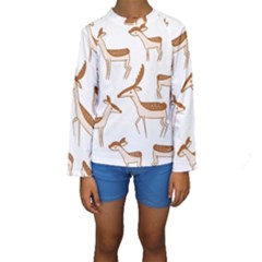 Cute Animal Deer Kids  Long Sleeve Swimwear by artworkshop