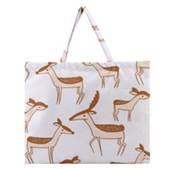 Cute Animal Deer Zipper Large Tote Bag