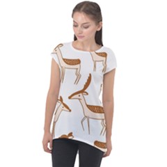 Cute Animal Deer Cap Sleeve High Low Top by artworkshop