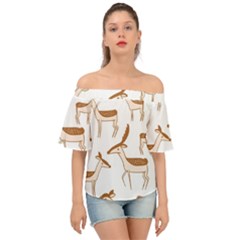 Cute Animal Deer Off Shoulder Short Sleeve Top by artworkshop