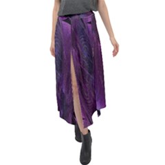 Feather Velour Split Maxi Skirt