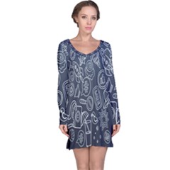 Internet Planet Drinks Long Sleeve Nightdress by artworkshop