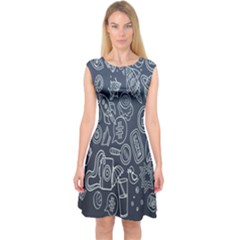 Internet Planet Drinks Capsleeve Midi Dress by artworkshop