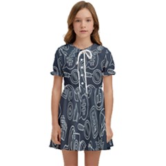 Internet Planet Drinks Kids  Sweet Collar Dress by artworkshop